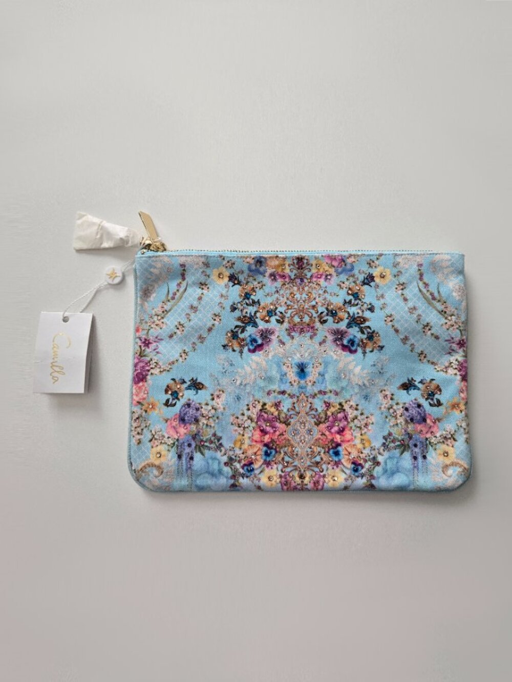 Camilla Bazaar Blooms Small Canvas Clutch b